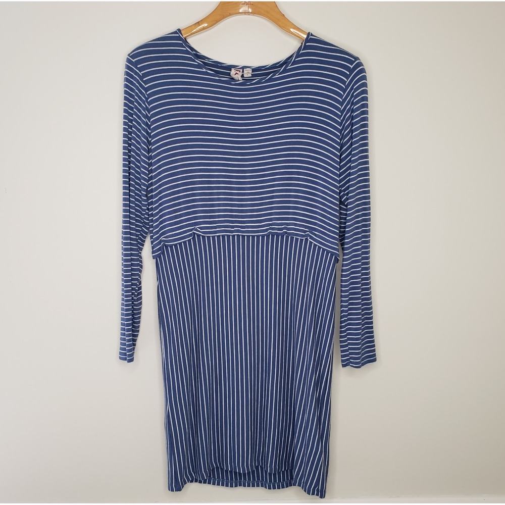 Anthropologie Dolan Left Coast Dress Sz M Soft Cozy Coastal Stripe Preppy Lounge